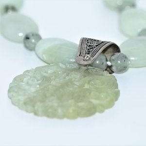 Vintage Carved Jade Necklace